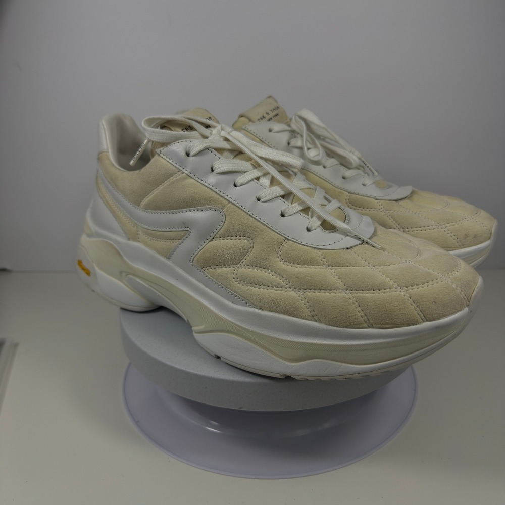 Rag & Bone Retro Runner Sneakers Cream Suede Leather Vibram Men's 10 - Picture 8 of 15